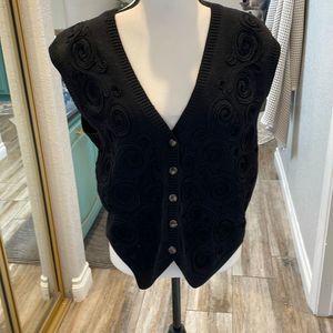 Wool hundred percent black sweater, vest, size small